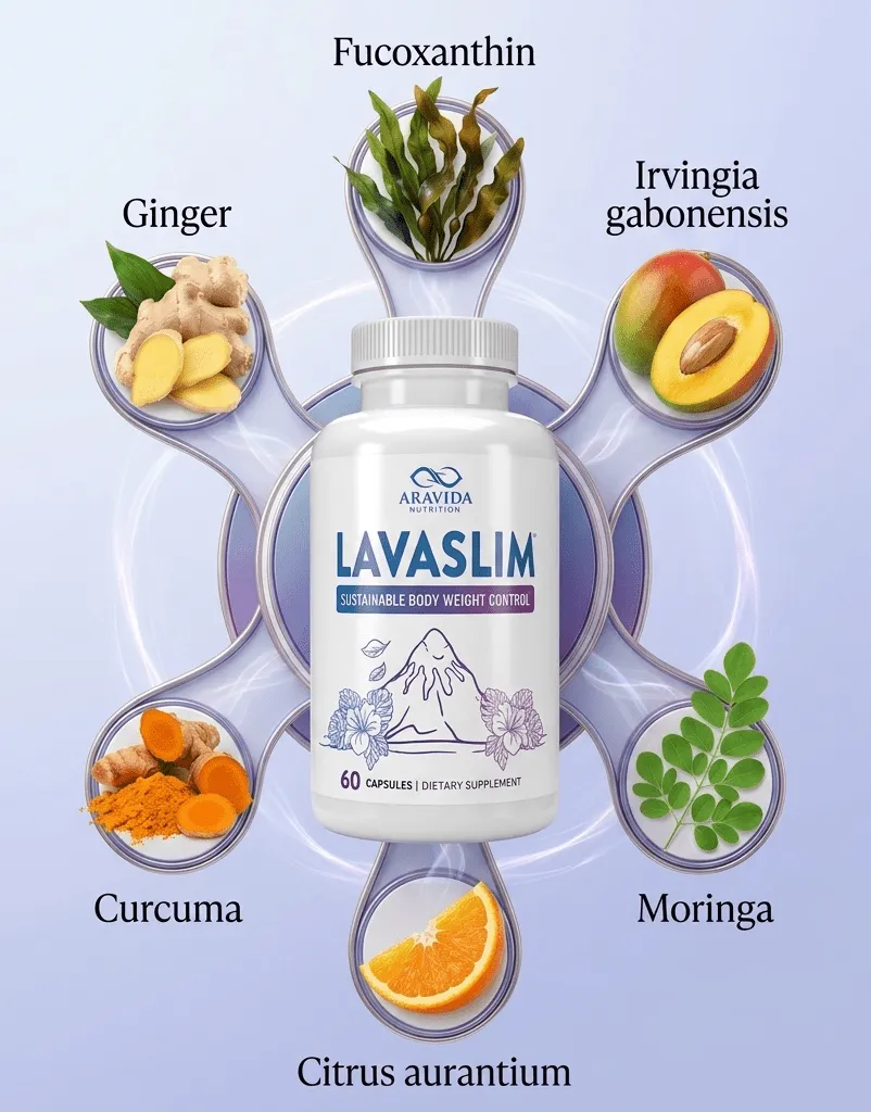 LavaSlim Ingredients labeled Formula Banner